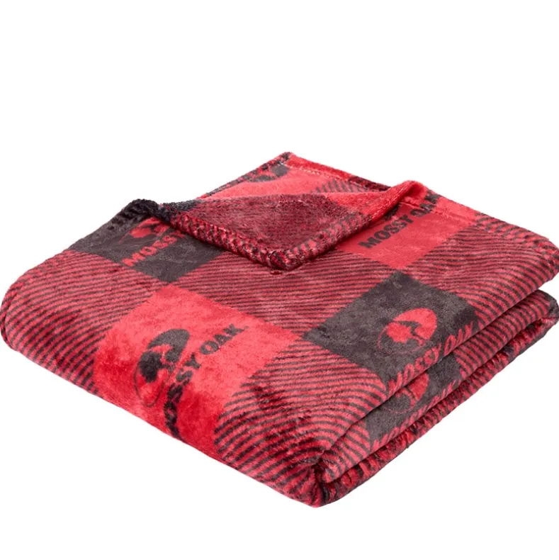 Mossy Oak Red Buffalo Logo 50" x 60" Fleece Plush Throw