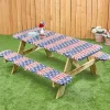 Mossy Oak Stars and Stripes 3-Pc. Vinyl Easy Fit Picnic Tablecloth