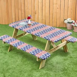Mossy Oak Stars and Stripes 3-Pc. Vinyl Easy Fit Picnic Tablecloth