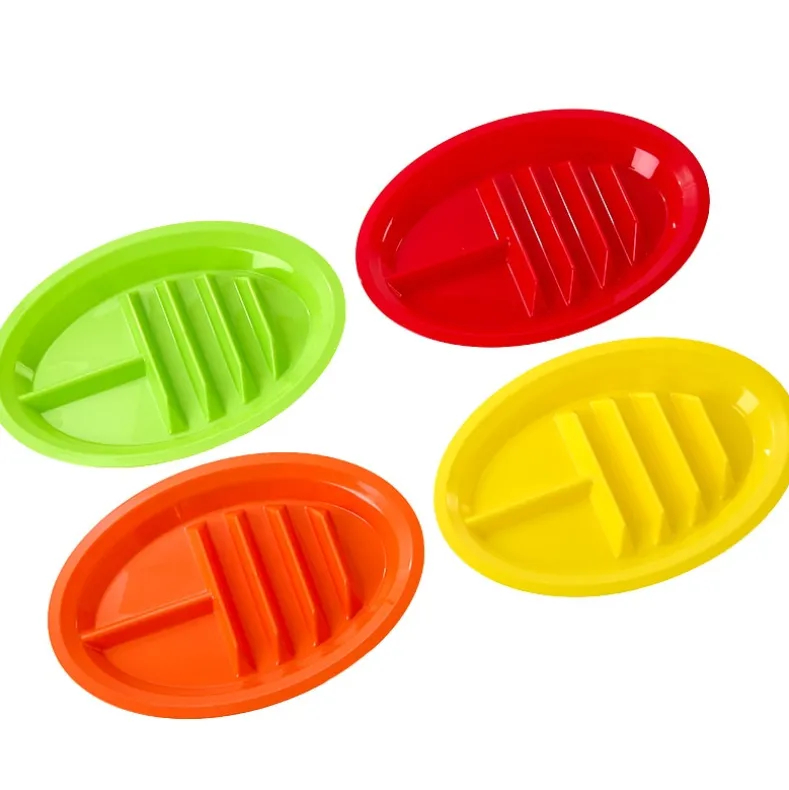 Multicolor Divided Taco Plates - Set of 4