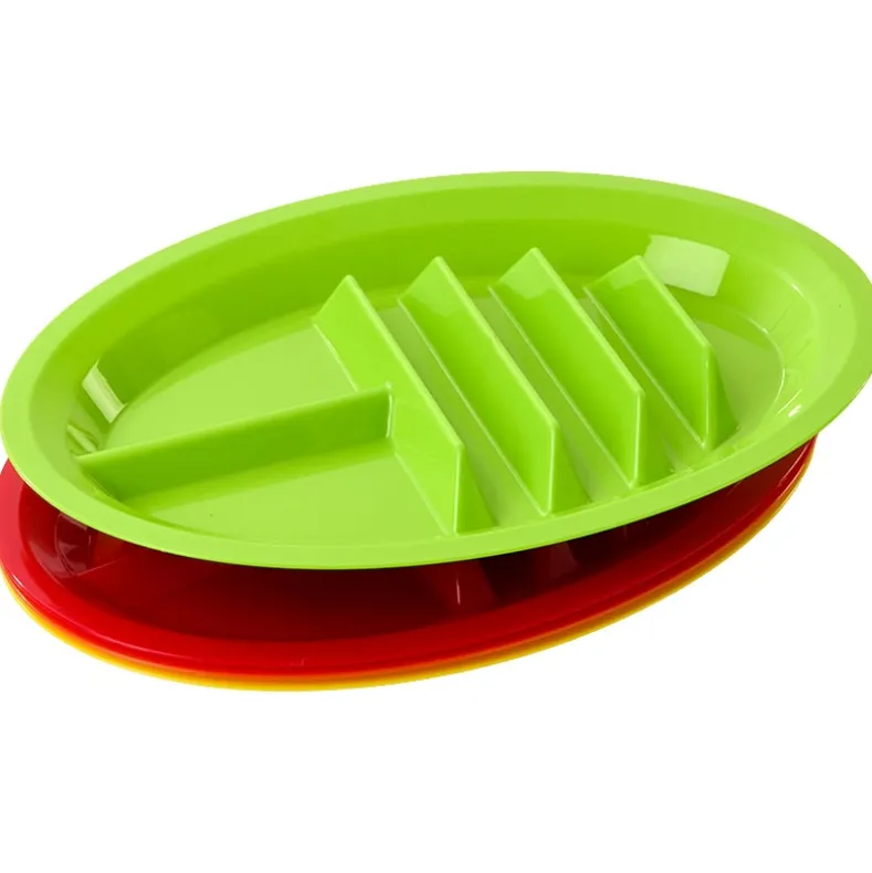 Multicolor Divided Taco Plates - Set of 4