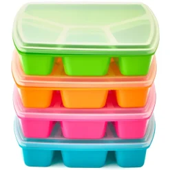 Multicolored Microwave Trays with Lids - Set of 4