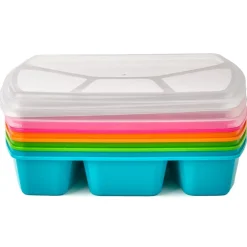 Multicolored Microwave Trays with Lids - Set of 4