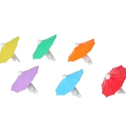 Multicolored Umbrella Drink or Cocktail Markers - Set of 6