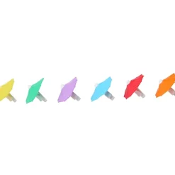 Multicolored Umbrella Drink or Cocktail Markers - Set of 6