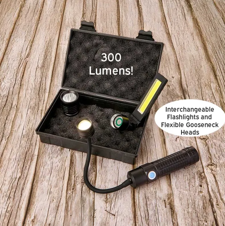 Multifunctional 3-In-1 LED COB Flashlight - Magnetic, USB Rechargeable