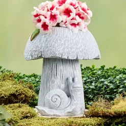 Mushroom Planter Gray Large Medium or Small Garden