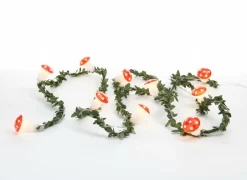 Mushroom String Lights With Greenery