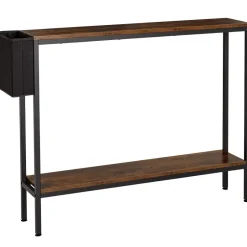 Narrow Console Table 2-Tier with Side Pocket