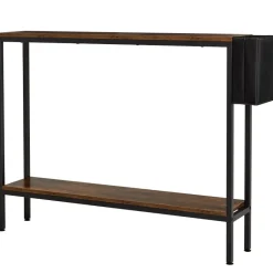 Narrow Console Table 2-Tier with Side Pocket