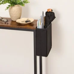 Narrow Console Table 2-Tier with Side Pocket