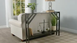 Narrow Console Table with Built in Outlet 33