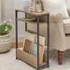 Narrow End Table with Shelf and Magazine Holder - 24"H