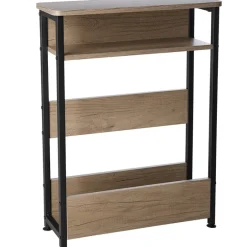 Narrow End Table with Shelf and Magazine Holder - 24"H