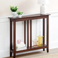 Narrow Entryway Wood Console Accent Table
