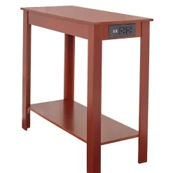 Narrow Side Table with Charging Station - USB Ports and Outlets