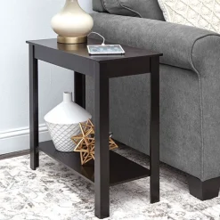 Narrow Side Table with Charging Station - USB Ports and Outlets