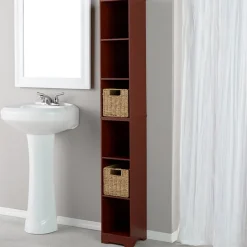 Narrow Storage Tower with 6 Shelves or Set of 2 Wicker Baskets