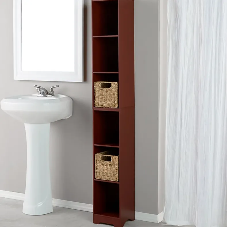 Narrow Storage Tower with 6 Shelves or Set of 2 Wicker Baskets