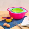 Nested Mixing Bowl and Measuring Cup Set Multicolored Plastic