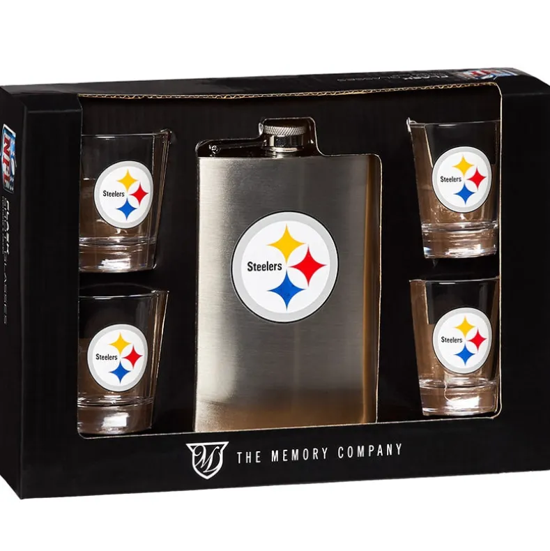NFL Flask and Shot Glass Gift Set