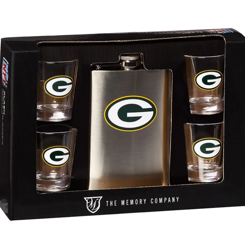 NFL Flask and Shot Glass Gift Set