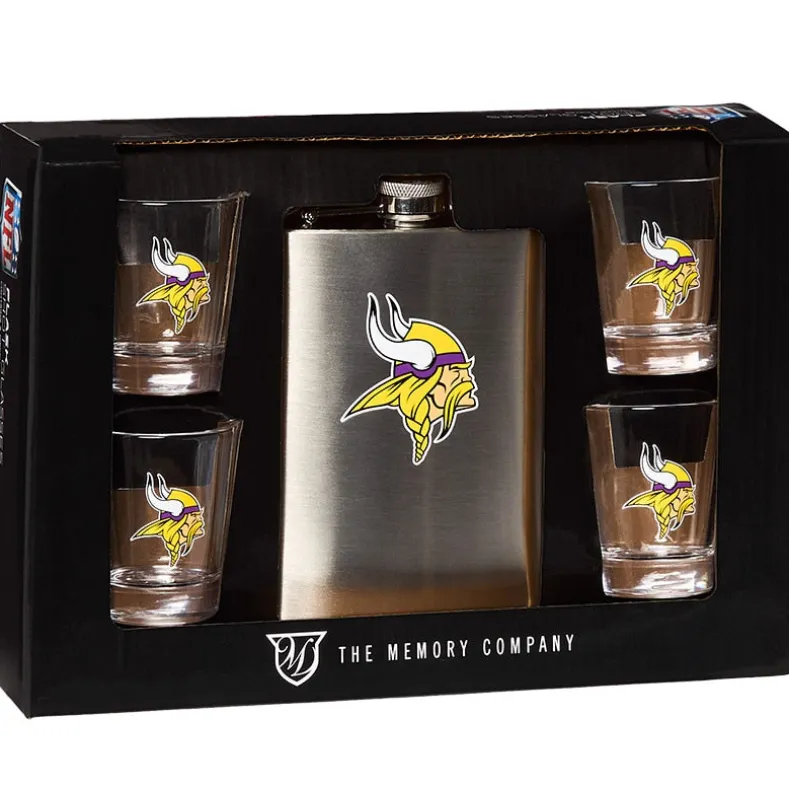 NFL Flask and Shot Glass Gift Set