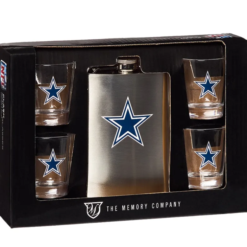 NFL Flask and Shot Glass Gift Set