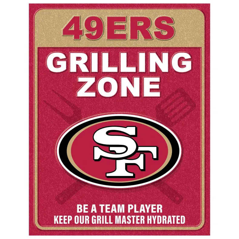 NFL Grill Zone Metal Sign