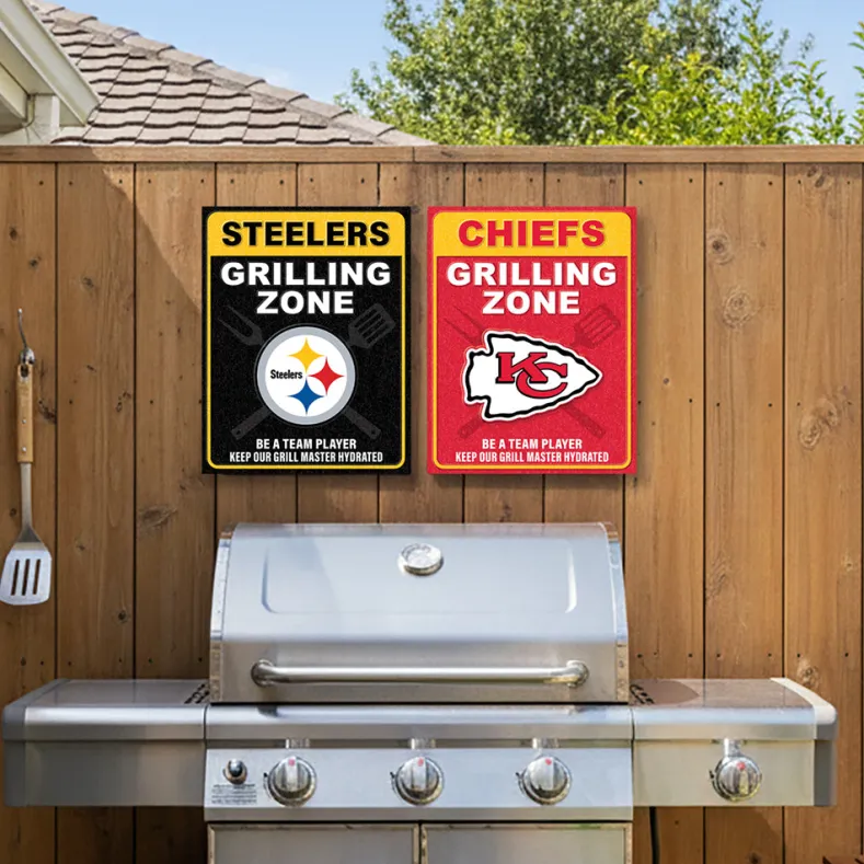 NFL Grill Zone Metal Sign