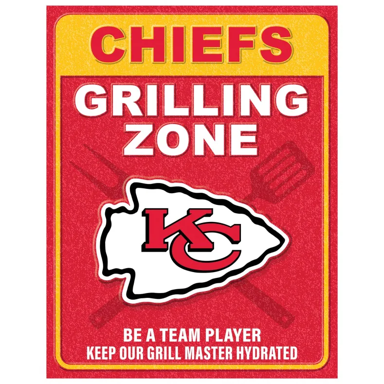 NFL Grill Zone Metal Sign