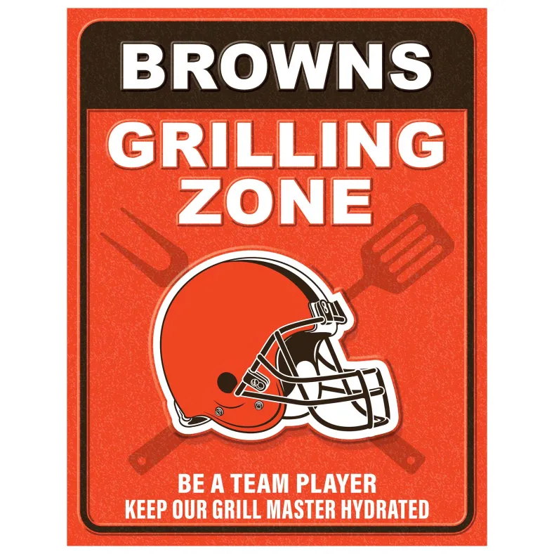 NFL Grill Zone Metal Sign