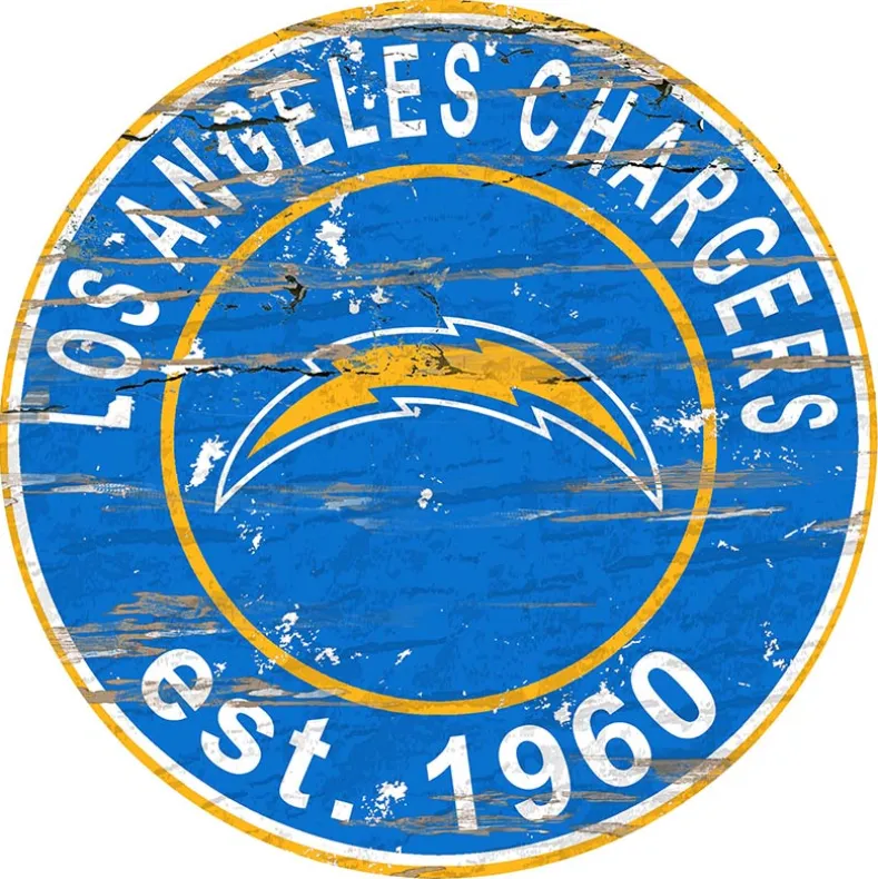 NFL Round Heritage Logo Sign 12"