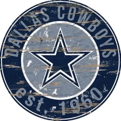 NFL Round Heritage Logo Sign 12