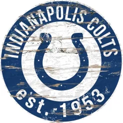 NFL Round Heritage Logo Sign 12