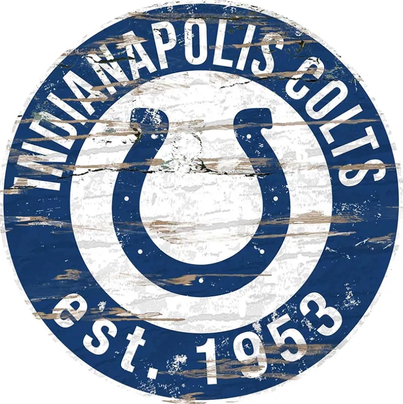 NFL Round Heritage Logo Sign 12"