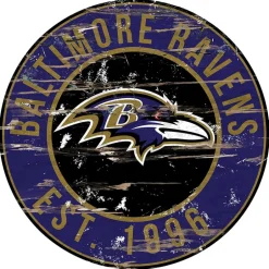 NFL Round Heritage Logo Sign 12