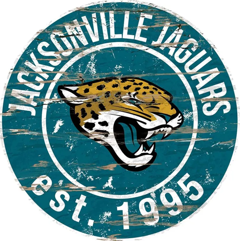 NFL Round Heritage Logo Sign 12"
