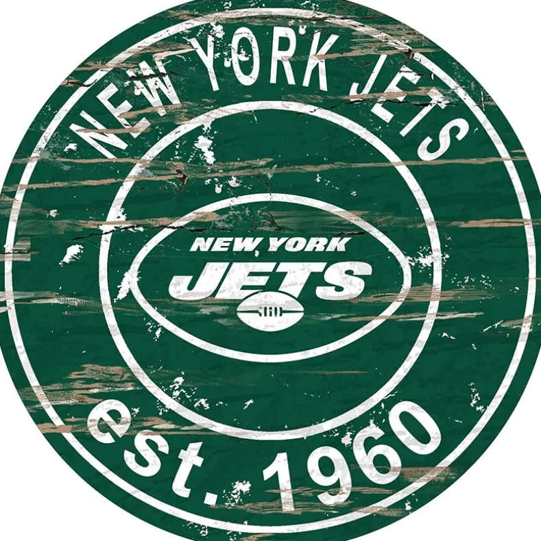 NFL Round Heritage Logo Sign 12"