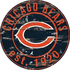 NFL Round Heritage Logo Sign 12