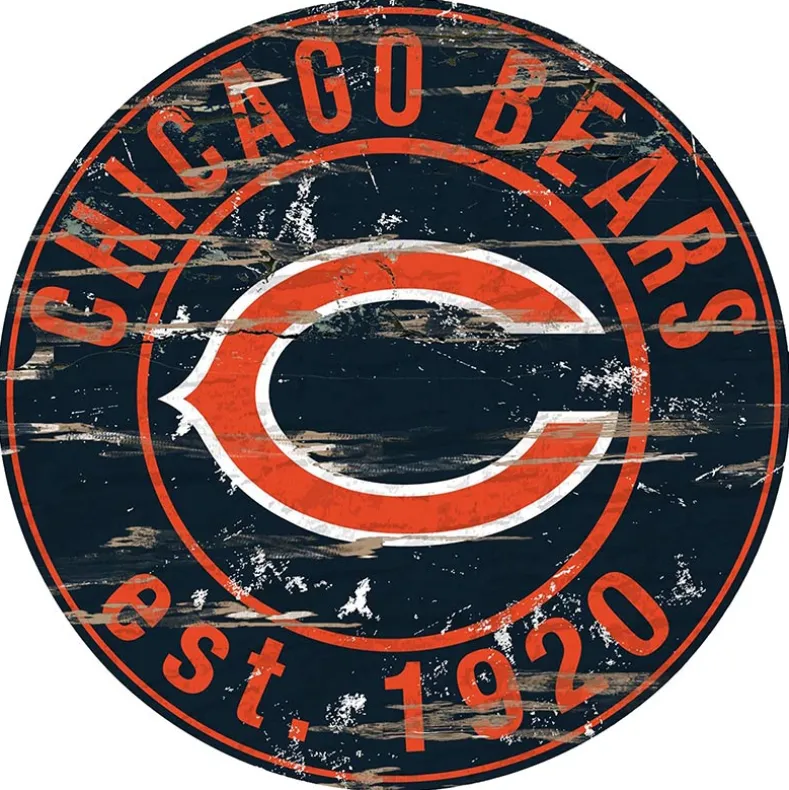 NFL Round Heritage Logo Sign 12"