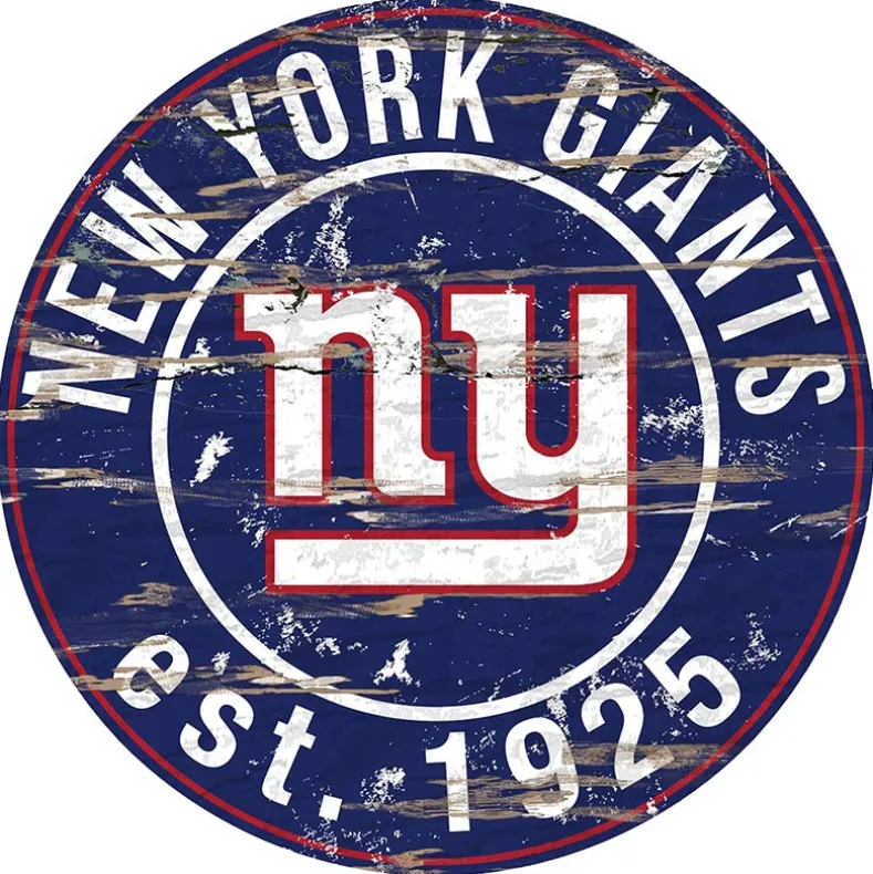 NFL Round Heritage Logo Sign 12"