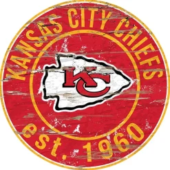 NFL Round Heritage Logo Sign 12
