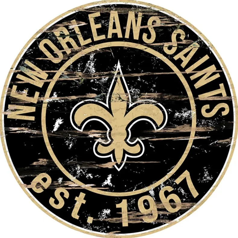 NFL Round Heritage Logo Sign 12"