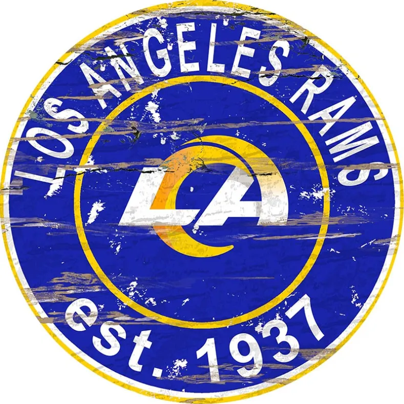 NFL Round Heritage Logo Sign 12"