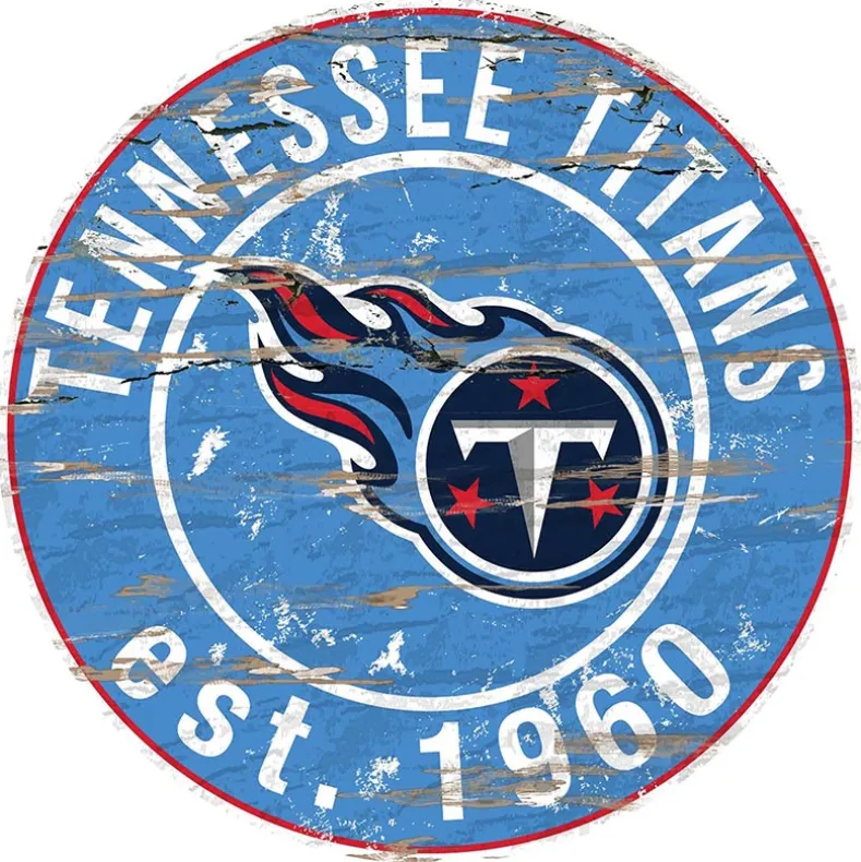 NFL Round Heritage Logo Sign 12"