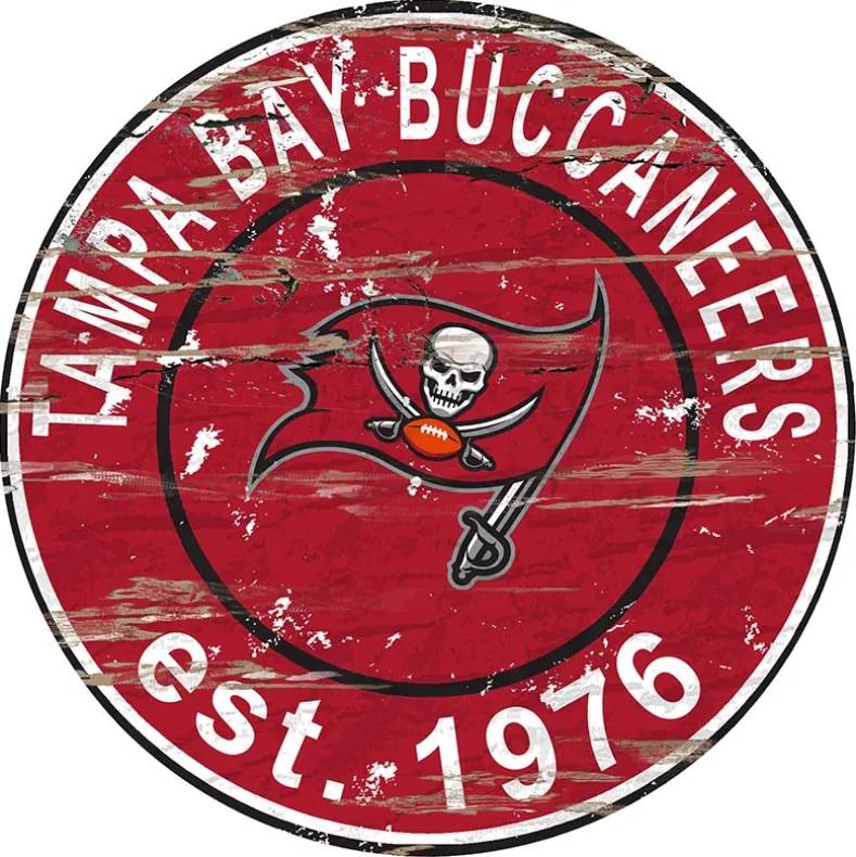 NFL Round Heritage Logo Sign 12"