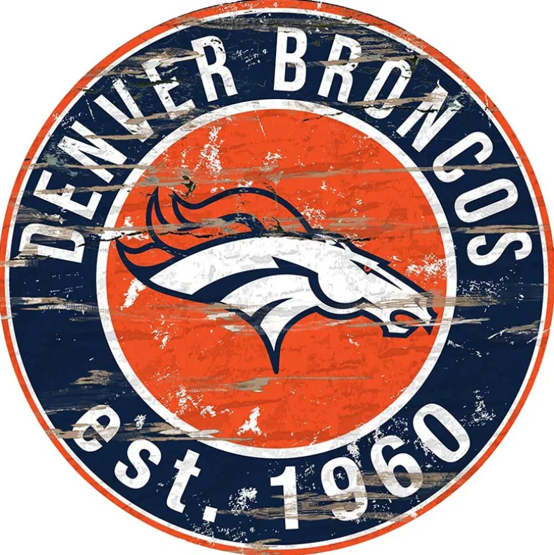 NFL Round Heritage Logo Sign 12"