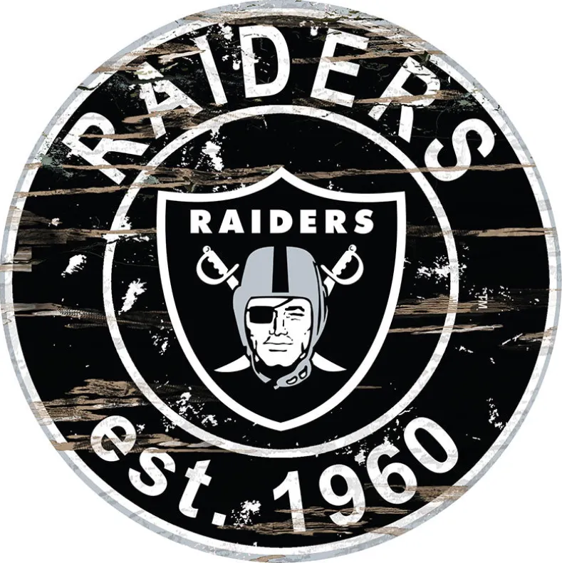 NFL Round Heritage Logo Sign 12"