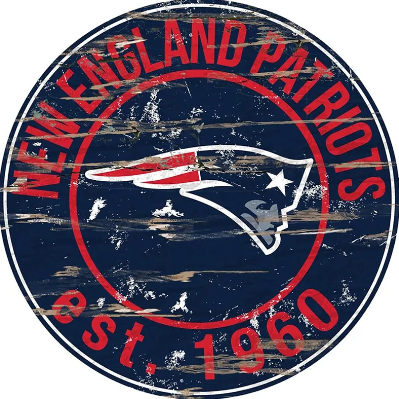 NFL Round Heritage Logo Sign 12"